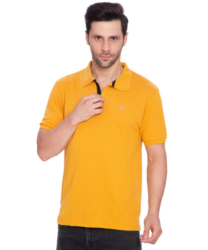 Lux Cozi Mens Regular Fit Polo Neck Half Sleeve Solid T-Shirt | Pack of 1