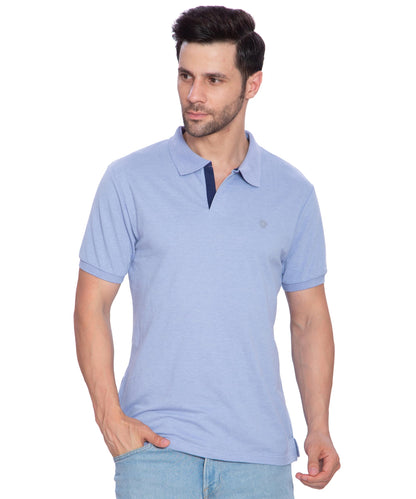 Lux Cozi Mens Regular Fit Polo Neck Half Sleeve Solid T-Shirt | Pack of 1