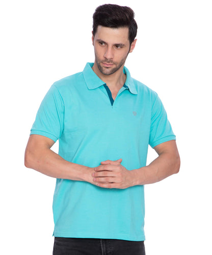 Lux Cozi Mens Regular Fit Polo Neck Half Sleeve Solid T-Shirt | Pack of 1