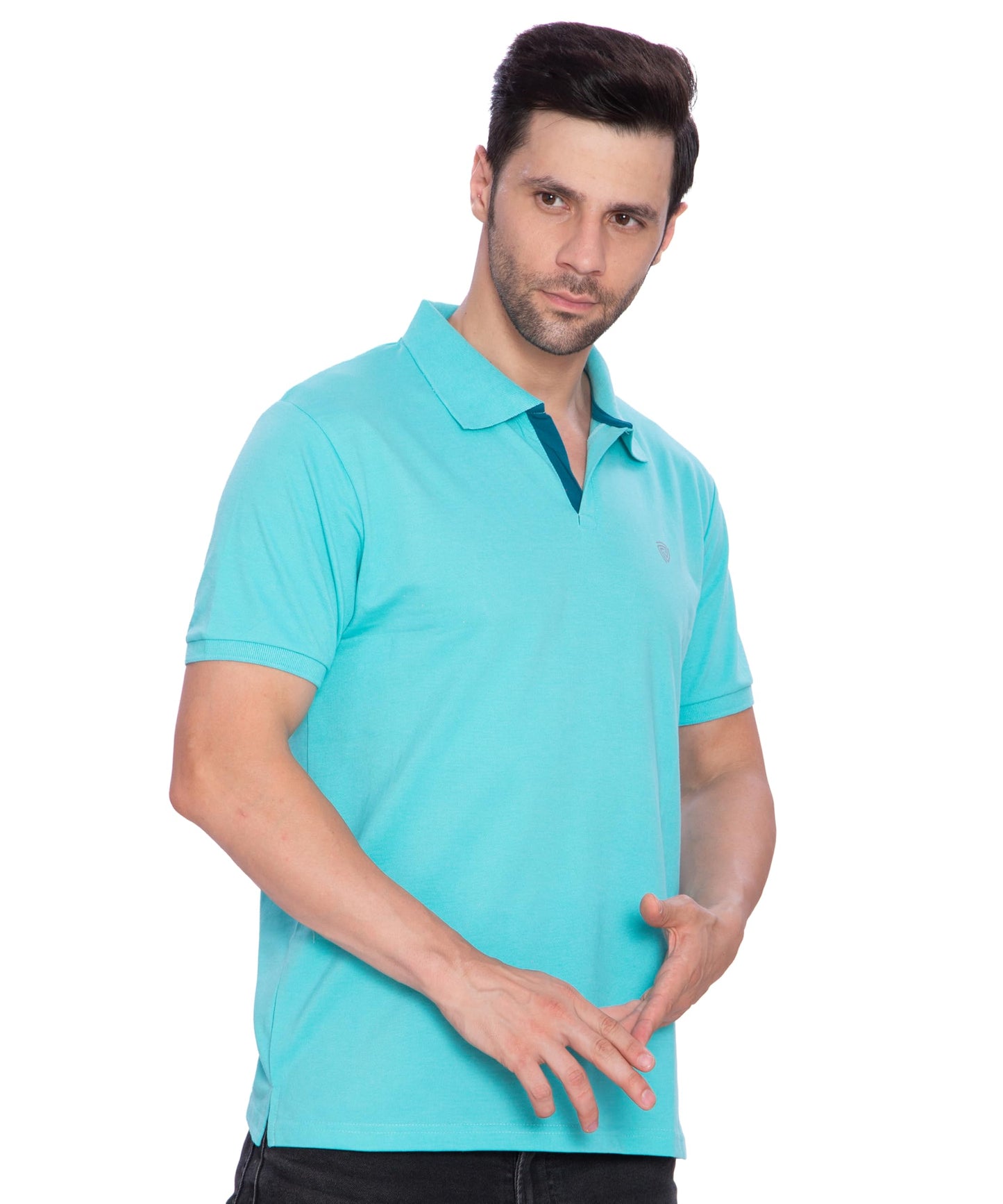 Lux Cozi Mens Regular Fit Polo Neck Half Sleeve Solid T-Shirt | Pack of 1