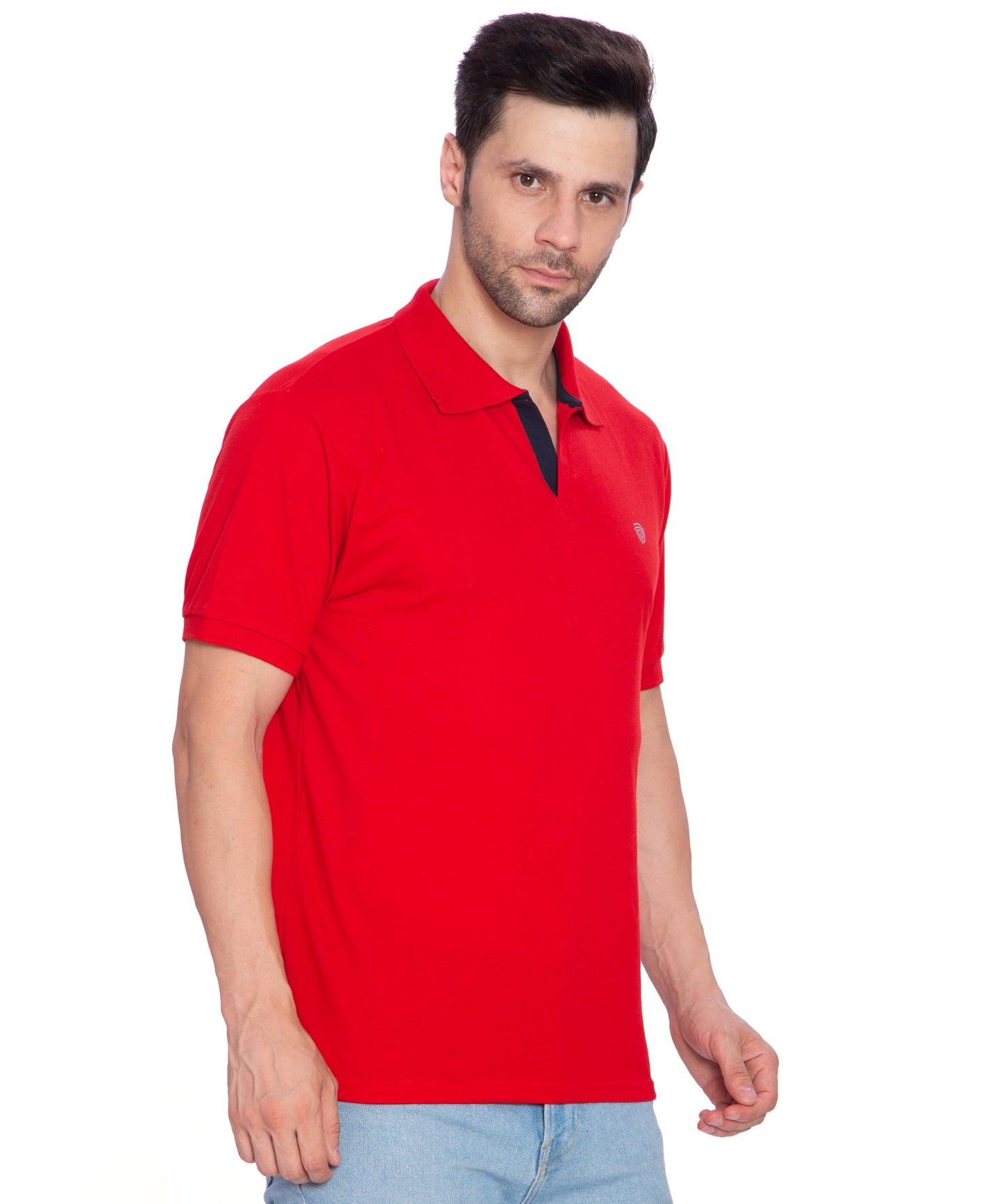 Lux Cozi Mens Regular Fit Polo Neck Half Sleeve Solid T-Shirt | Pack of 1