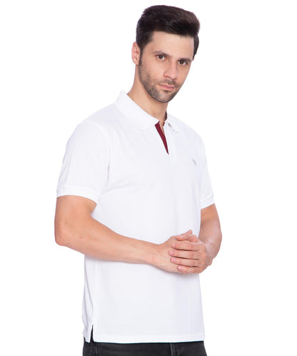 Lux Cozi Mens Regular Fit Polo Neck Half Sleeve Solid T-Shirt | Pack of 1