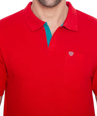 Lux Cozi Mens Regular Fit Polo Neck Half Sleeve Solid T-Shirt with Pocket | Pack of 1