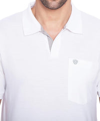 Lux Cozi Mens Regular Fit Polo Neck Half Sleeve Solid T-Shirt with Pocket | Pack of 1