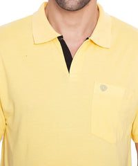 Lux Cozi Mens Regular Fit Polo Neck Half Sleeve Solid T-Shirt with Pocket | Pack of 1