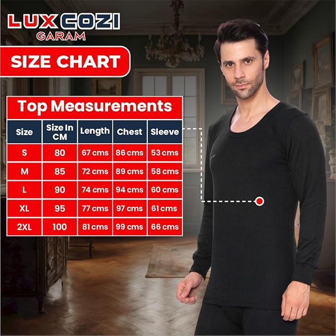 Lux Cozi Men's Round Neck Full Sleeve Garam Thermal Top