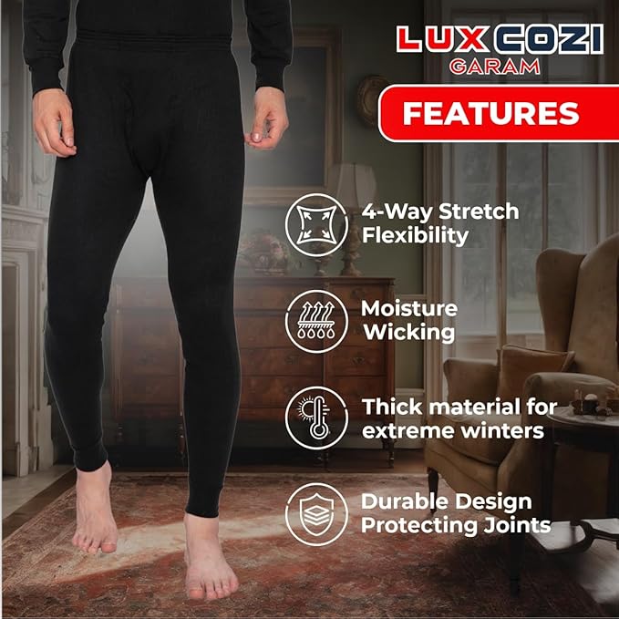 Lux Cozi Men's Cotton Garam Thermal Bottom | Pack of 1