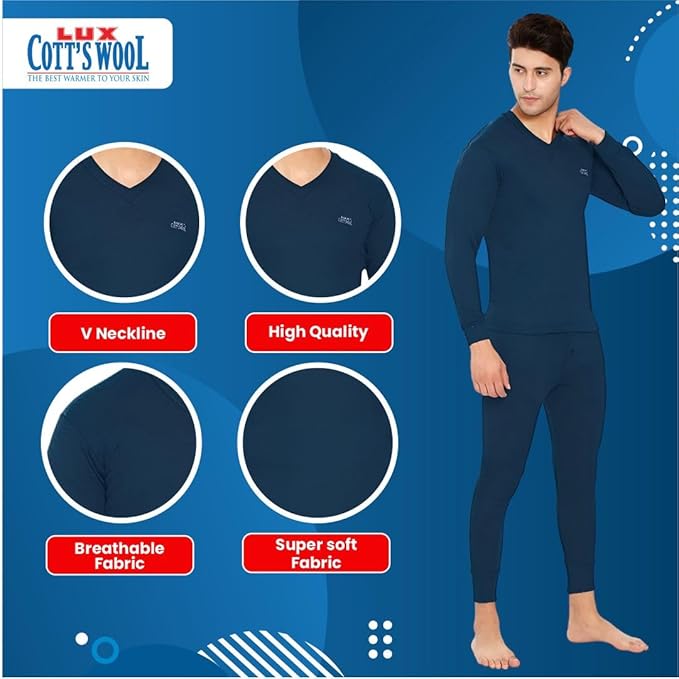 Lux Cottswool Men's Thermal Top and Lower Set