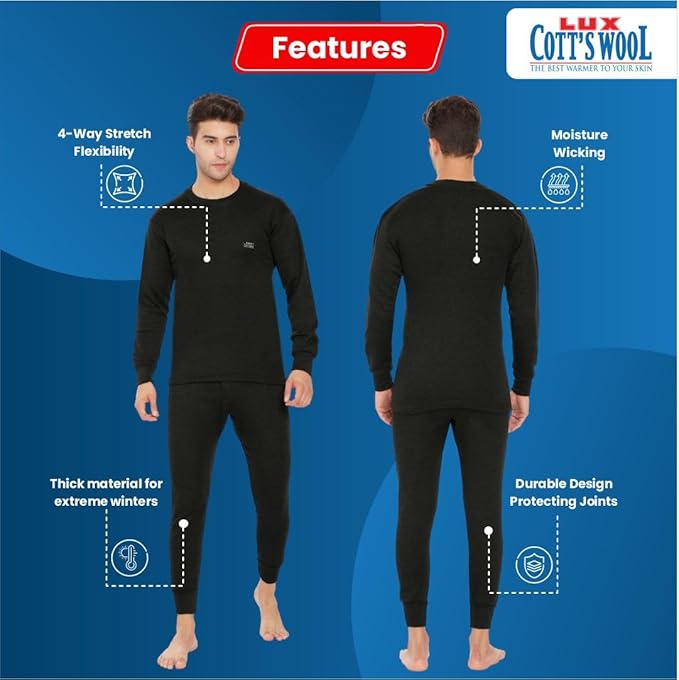 Lux Cottswool Men's Thermal Top and Lower Set