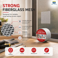 Btag Mosquito Net Patch Roll – Waterproof Fiberglass Mesh Patch with Strong Adhesive | Easy Screen Repair for Windows & Doors | Fix Holes & Tears Fast. Pack of 1