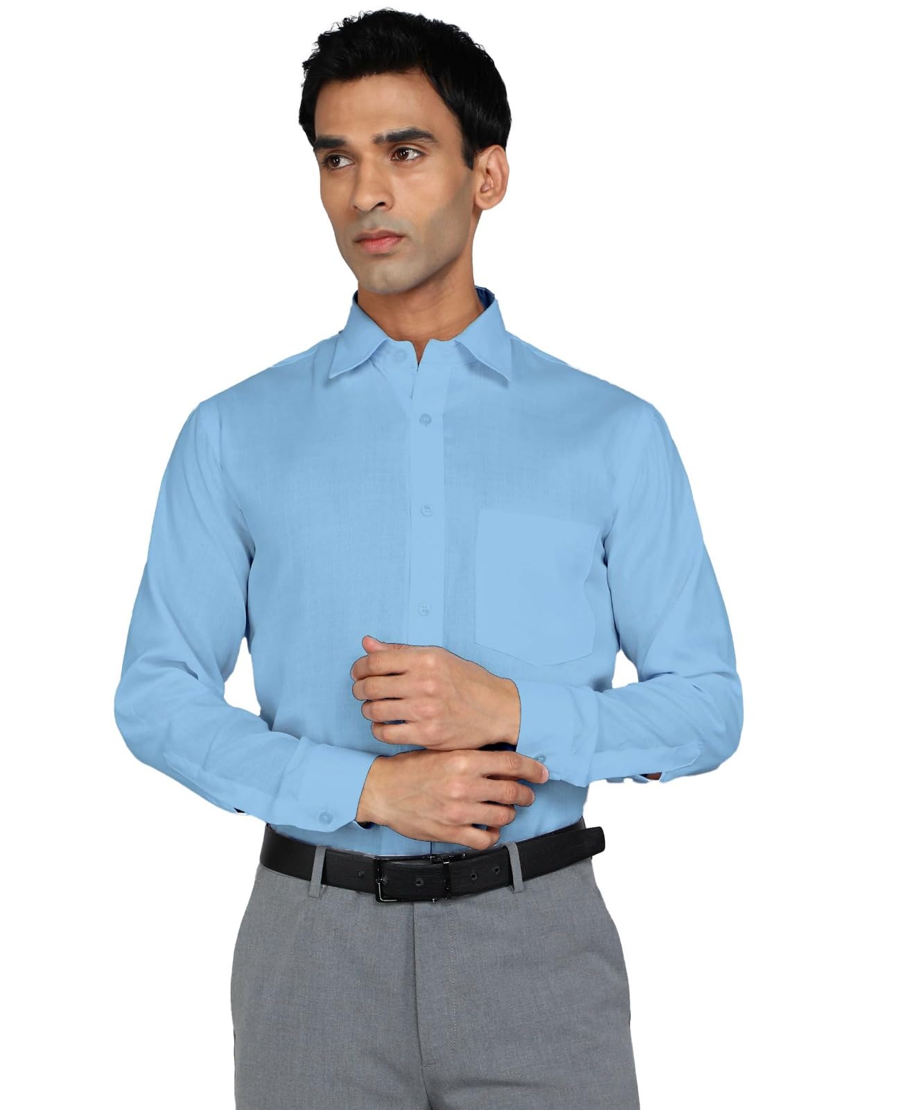 Bimla Traders Men's Solid Slim Fit Cotton Formal Full Sleeve Shirt