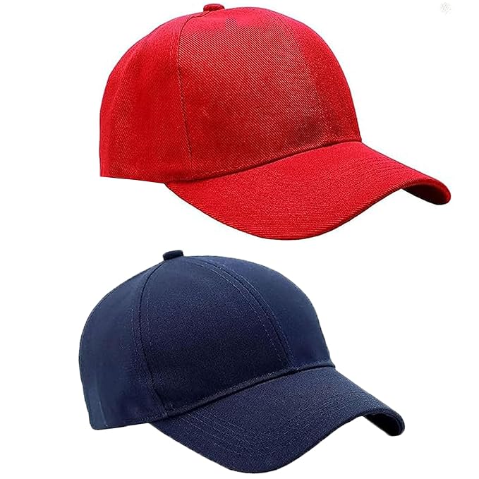 BTfash Classic Plain Adjustable Baseball Cap for Men and Women, Unisex Cap for All Seasons (Pack of 2)