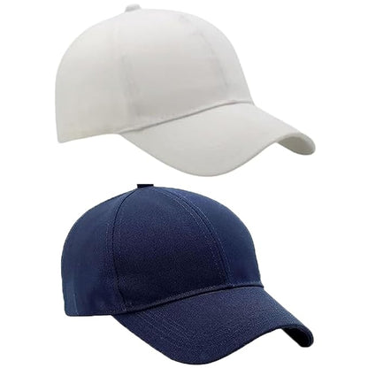 BTfash Classic Plain Adjustable Baseball Cap for Men and Women, Unisex Cap for All Seasons (Pack of 2)