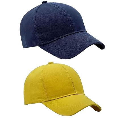 BTfash Classic Plain Adjustable Baseball Cap for Men and Women, Unisex Cap for All Seasons (Pack of 2)