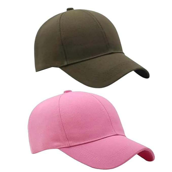 BTfash Classic Plain Adjustable Baseball Cap for Men and Women, Unisex Cap for All Seasons (Pack of 2)