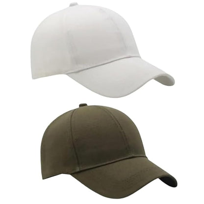 BTfash Classic Plain Adjustable Baseball Cap for Men and Women, Unisex Cap for All Seasons (Pack of 2)