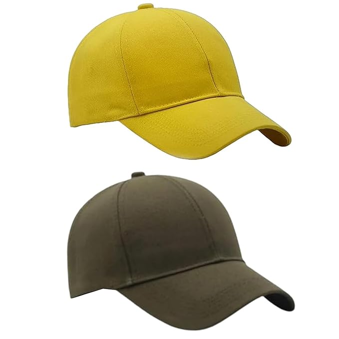 BTfash Classic Plain Adjustable Baseball Cap for Men and Women, Unisex Cap for All Seasons (Pack of 2)