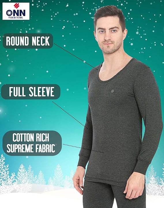 ONN Men's Round Neck Full Sleeves Premium Thermal Top