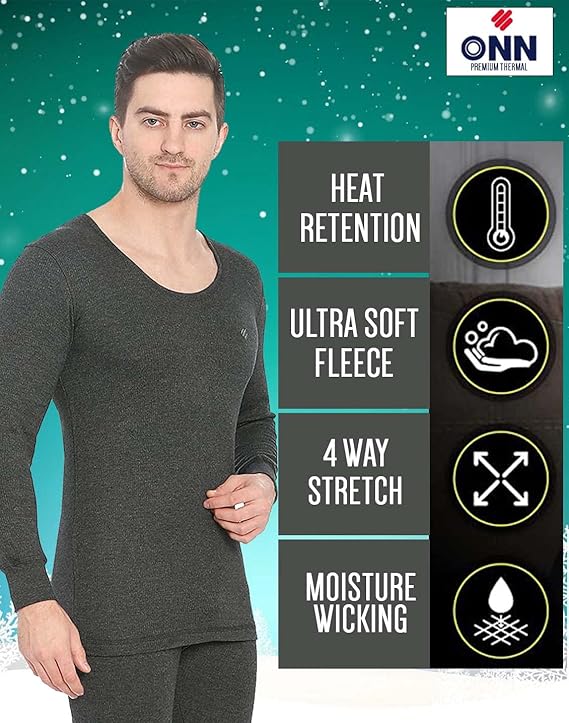 ONN Men's Round Neck Full Sleeves Premium Thermal Top