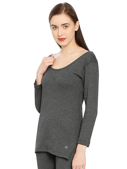 ONN Women's Cotton 3/4th Sleeve UNeck Thermal Top