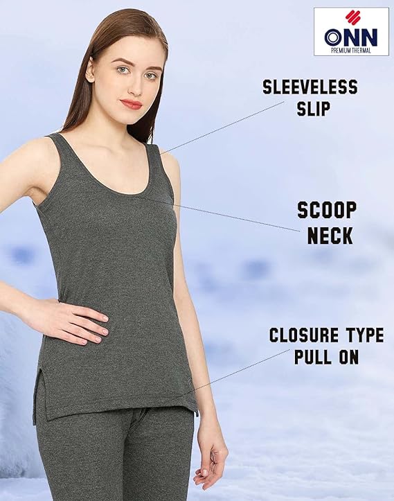 ONN Women's Cotton Sleeveless Slip Thermal Top