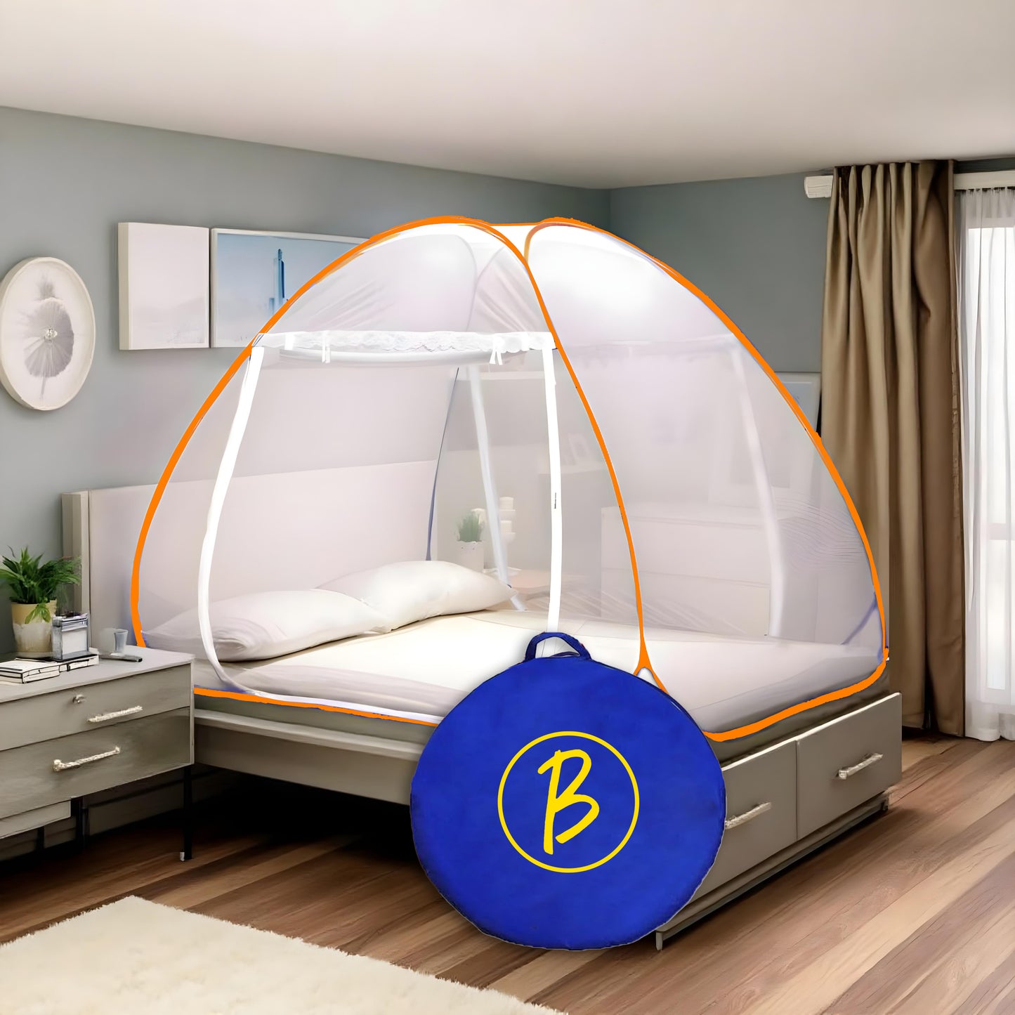 Btag Premium Mosquito NET Mosquito full bed Net | Extra Mosquito Protection | 30GSM Strong Net