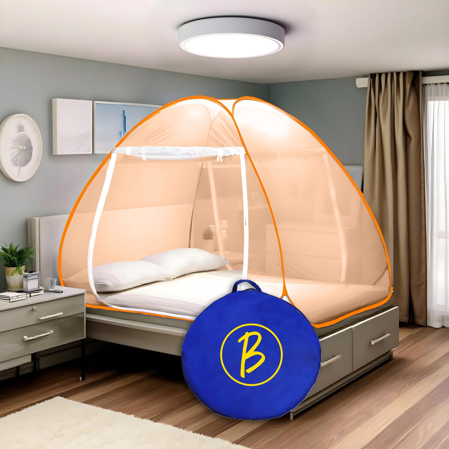Btag Premium Mosquito NET Mosquito full bed Net | Extra Mosquito Protection | 30GSM Strong Net