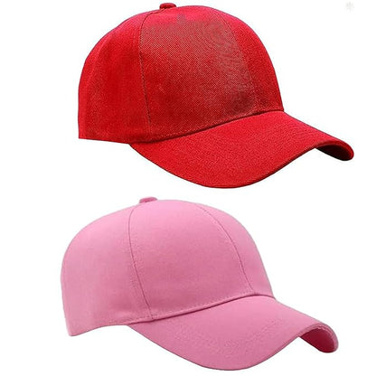 BTfash Classic Plain Adjustable Baseball Cap for Men and Women, Unisex Cap for All Seasons (Pack of 2)