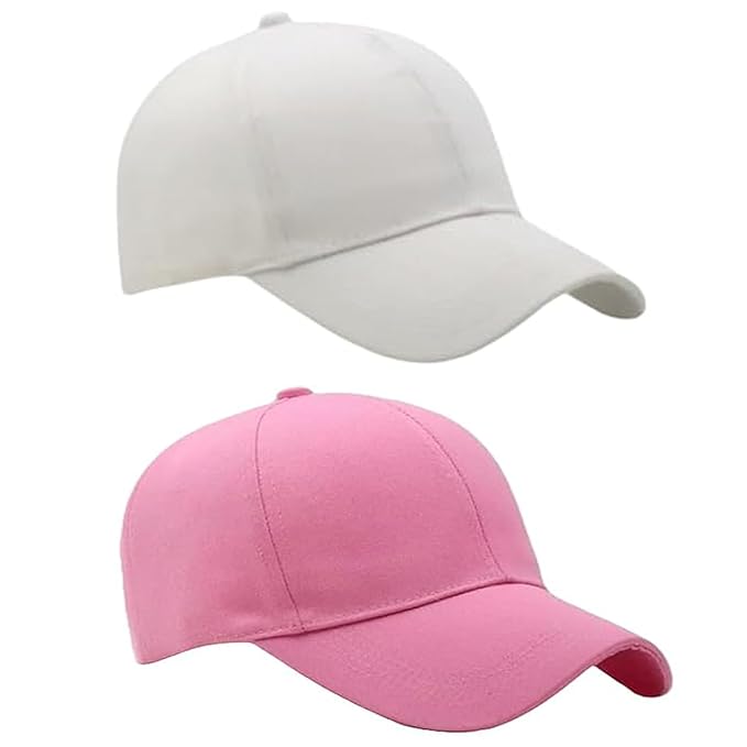 BTfash Classic Plain Adjustable Baseball Cap for Men and Women, Unisex Cap for All Seasons (Pack of 2)