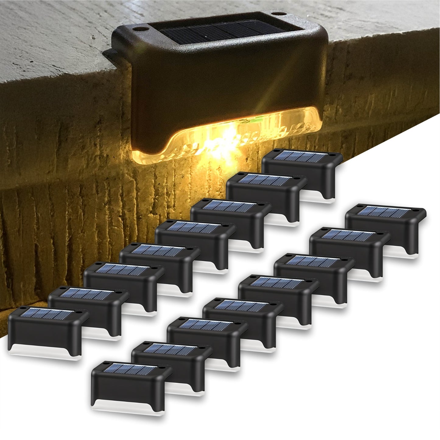 Bimla Traders Solar Deck Light, Rechargeable Waterproof LED Solar Lights for Stairs, Step, Fence, Railing