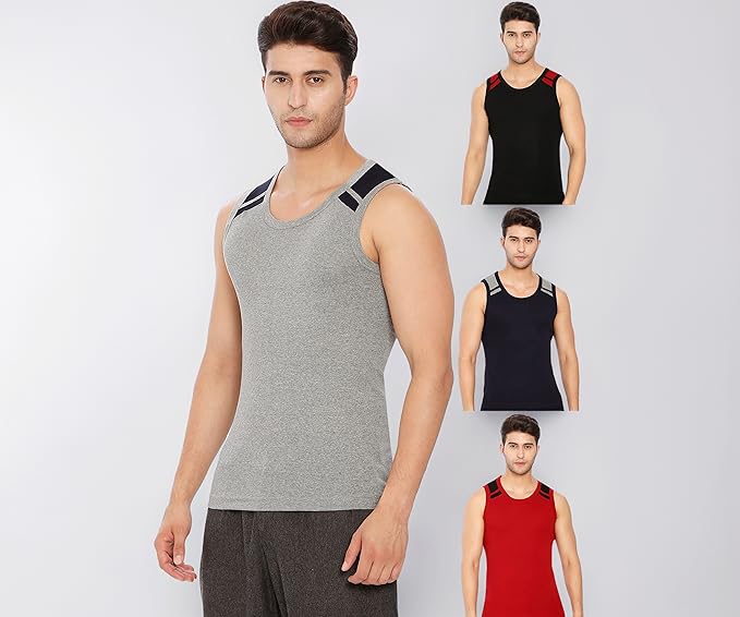 Lux Cozi Xylo Men Assorted Regular Fit Vest (Pack of 4)