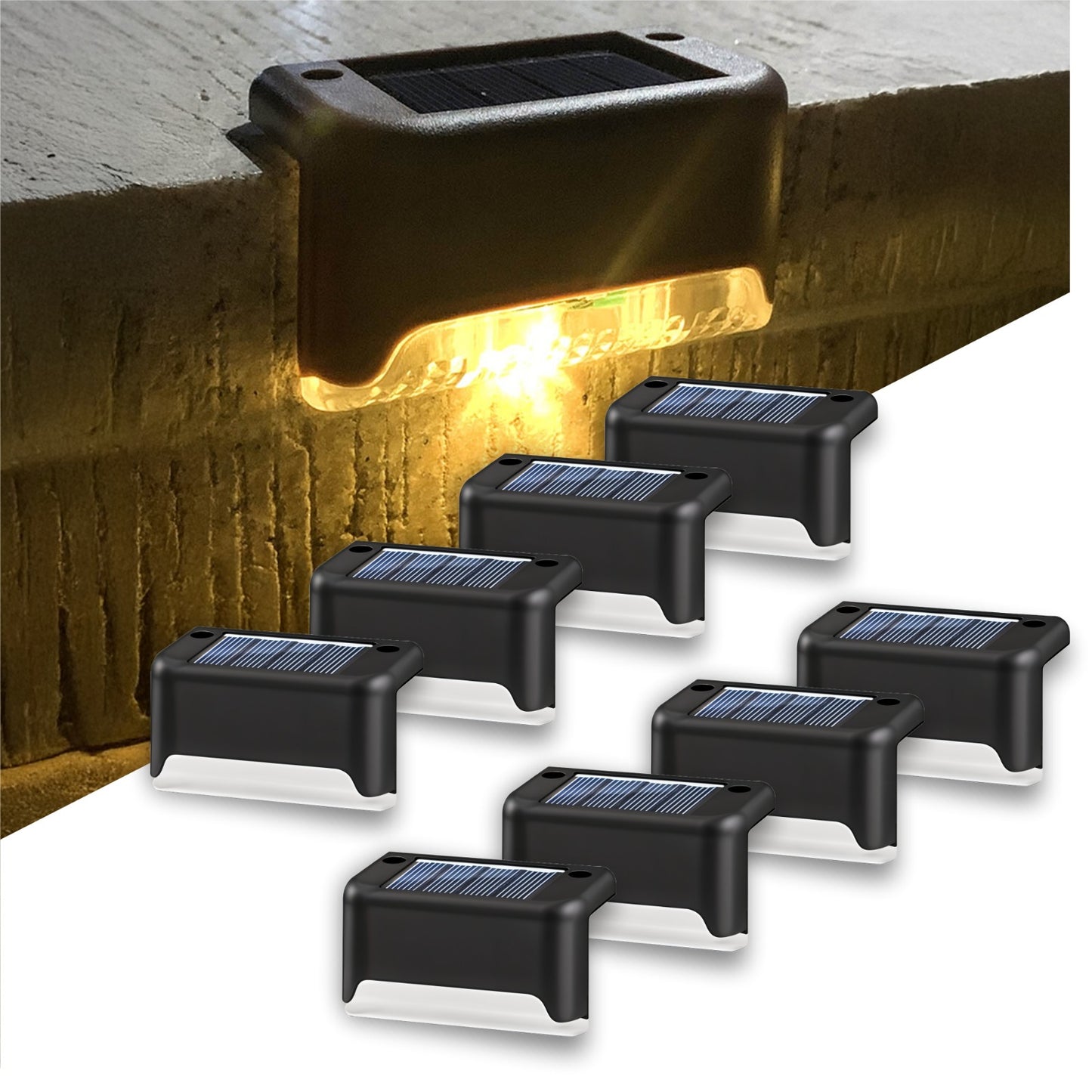 Bimla Traders Solar Deck Light, Rechargeable Waterproof LED Solar Lights for Stairs, Step, Fence, Railing