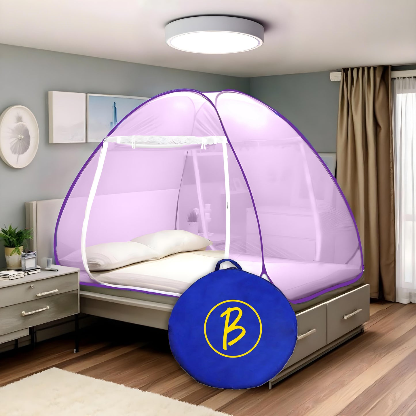 Btag Premium Mosquito NET Mosquito full bed Net | Extra Mosquito Protection | 30GSM Strong Net