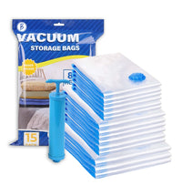 Crae Vacuum Storage Bags for Travel,Space Saver Compression Storage Bags for Packing | Airtight Reusable Ziplock with Hand Pump |(2 PIECE 50X70,2 PIECE 60X80,1 PIECE 80X100,1 HAND PUMP) 5 Piece Set