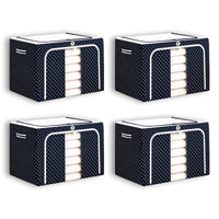 BTfash Clothes, Foldable Clothes Storage Baskets for Wardrobe, Books, Saree, Shirts, Stationery Paper, Document Toy,and Blankets Storage Box with Handles|Assorted | 66 Liter |