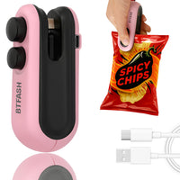 BTfash USB Rechargeable Mini Bag Sealer – Portable Heat Sealer for Plastic & Snack Bags with Safety Lock, Compact & Lightweight – Ideal for Kitchen Storage, Travel & Home Use. Pack of 1