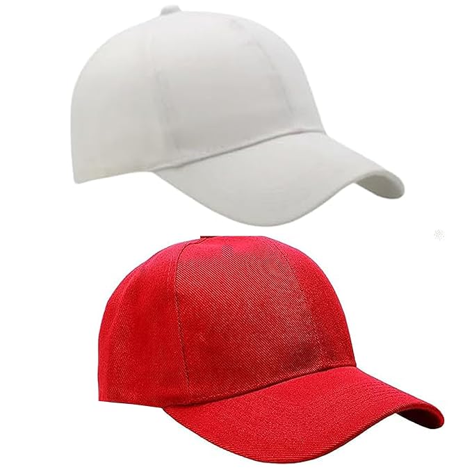 BTfash Classic Plain Adjustable Baseball Cap for Men and Women, Unisex Cap for All Seasons (Pack of 2)