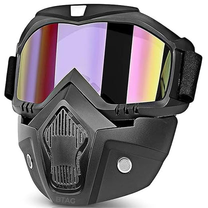 Btag Goggle Mask Anti Scratch UV Protective Open Face & Eyewear Windproof Unisex