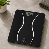 Bimla Traders Premium Digital Body Weight Scale | 26×26 cm Wide Platform | Clear LCD Display | Anti-Skid Base | 180 kg Capacity Cross Design