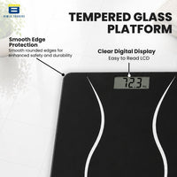 Bimla Traders Premium Digital Body Weight Scale | 26×26 cm Wide Platform | Clear LCD Display | Anti-Skid Base | 180 kg Capacity Cross Design
