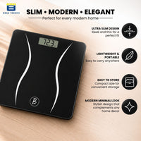 Bimla Traders Premium Digital Body Weight Scale | 26×26 cm Wide Platform | Clear LCD Display | Anti-Skid Base | 180 kg Capacity Cross Design