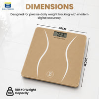 Bimla Traders Premium Digital Body Weight Scale | 26×26 cm Wide Platform | Clear LCD Display | Anti-Skid Base | 180 kg Capacity Cross Design