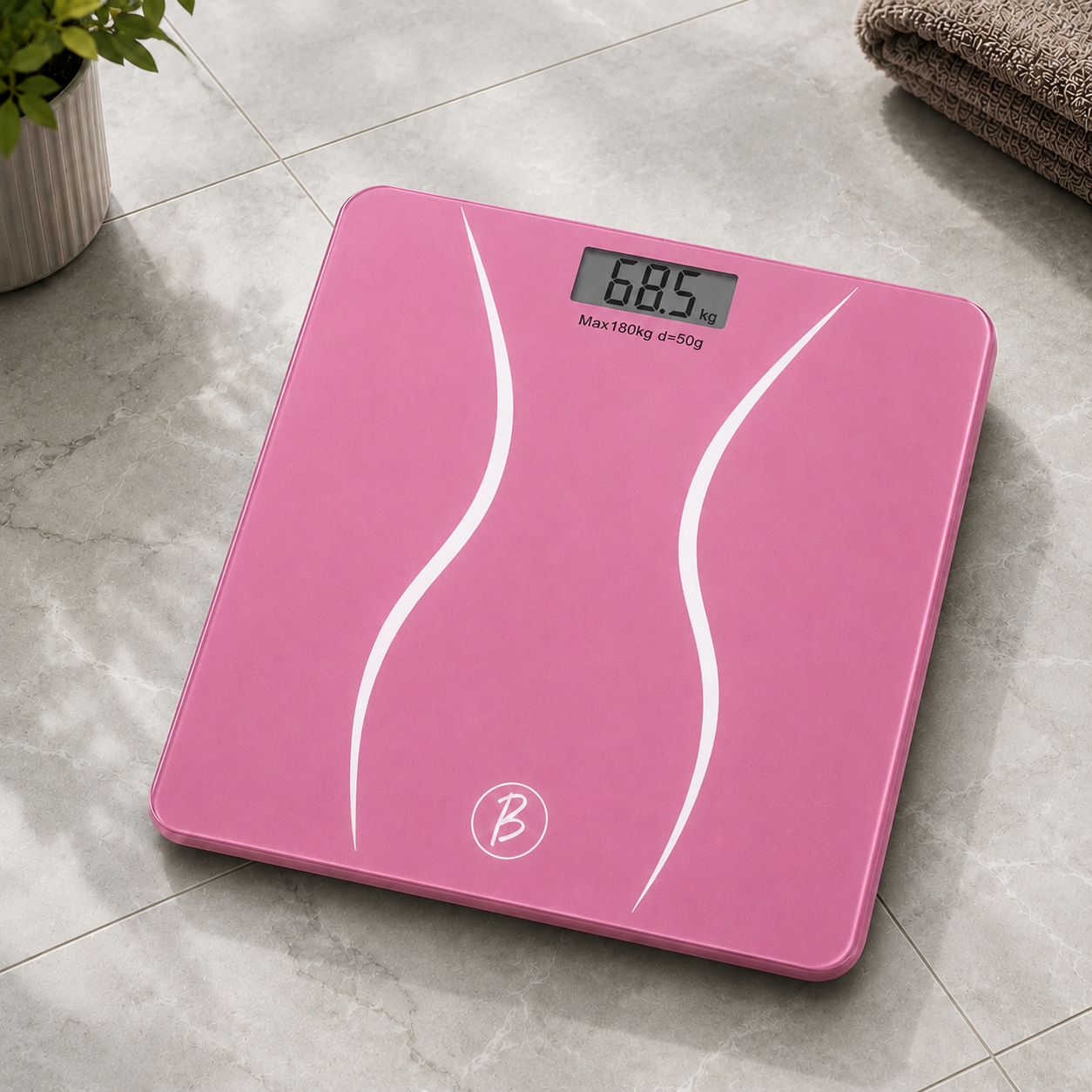 Bimla Traders Premium Digital Body Weight Scale | 26×26 cm Wide Platform | Clear LCD Display | Anti-Skid Base | 180 kg Capacity Cross Design