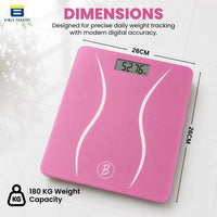 Bimla Traders Premium Digital Body Weight Scale | 26×26 cm Wide Platform | Clear LCD Display | Anti-Skid Base | 180 kg Capacity Cross Design