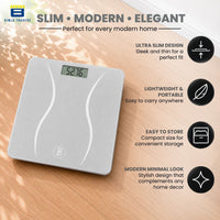 Bimla Traders Premium Digital Body Weight Scale | 26×26 cm Wide Platform | Clear LCD Display | Anti-Skid Base | 180 kg Capacity Cross Design