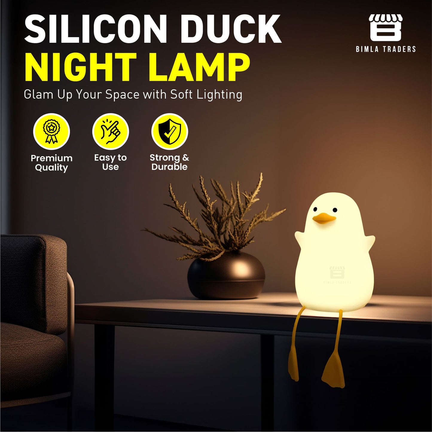 Duck Silicone Lamp for Baby, Boys & Girls, Bedroom , Women, Home Decoration