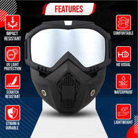 BTfash Goggle Mask Anti Scratch UV Protective Open Face & Eyewear Windproof Unisex