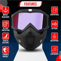 BTfash Goggle Mask Anti Scratch UV Protective Open Face & Eyewear Windproof Unisex