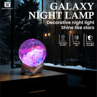CRAE 3D Galaxy Moon Lamp Decor, Night Light with Wooden Stand | Touch Control LED Moon | Cool Decorative for Unisex