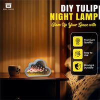 CRAE Romantic 3D Tulip Night Light, Simply Elegant Flower Lamp with Wooden Base for Bedroom, Home Decor, Nursery (Tulip)